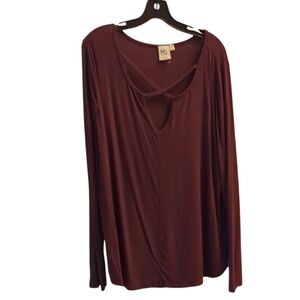 White crow Elegant Maroon Long Sleeve Top